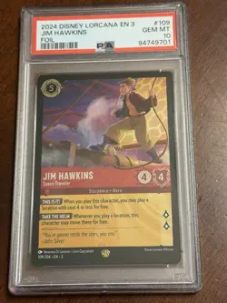 Jim Hawkins Space Traveler Legendary Foil PSA 10 Gem Mint 2024 Disney Lorcana - Image 1