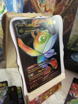 Custom Pokemon Black Foil Card Celebi VMAX Rainbow Fan Art Card - Image 2