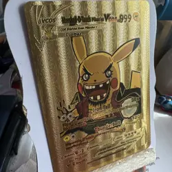Pikachu V Cos black beard Gold Fan Art Custom Card - Image 2