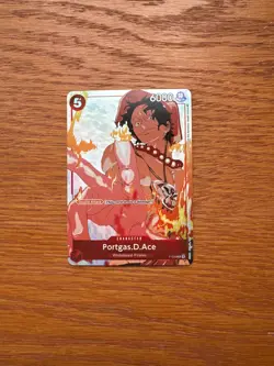 Portgas.D.Ace Gift Collection P-028 Alt Art Holo Foil Rare One Piece Card - Image 1