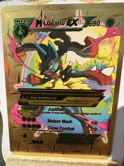 M Lucario Ex Hp690 Gold Foil Card 🔥Fan Art🔥Nm - Image 3