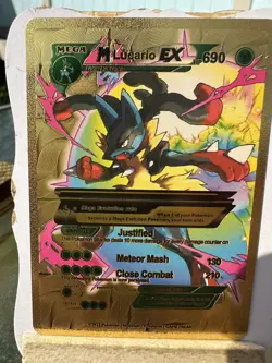 M Lucario Ex Hp690 Gold Foil Card 🔥Fan Art🔥Nm - Image 4