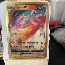 Pokemon Braziken V Hp210 Gold Foil🔥Fan Art🔥3 D Card NM - Image 1