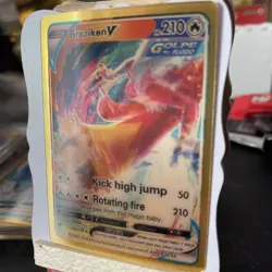 Pokemon Braziken V Hp210 Gold Foil🔥Fan Art🔥3 D Card NM - Image 2