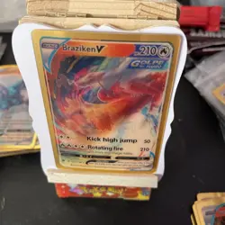 Pokemon Braziken V Hp210 Gold Foil🔥Fan Art🔥3 D Card NM - Image 4