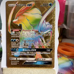 Suicune GX Gold Foil Fan Art Card 220/214 NM - Image 1