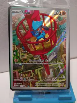 SEALED Pokemon TCG Riolu Black Star Promo #010 Full Art Holo Illustration Card - Image 2