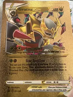 Pokemon Giratina Vstar Gold Fan Art CARD Gift/Display - Fan Art - - Image 1