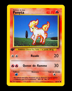 1999 Pokemon PONYTA Base Set 1ST EDITION FRENCH Non Holo Card 60/102 NEAR MINT - Image 1