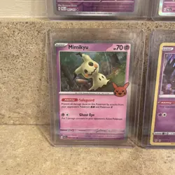 Mimikyu Trick or Trade Halloween Promo Pumpkin Stamped Promo & Holo 4 Card LOT - Image 4
