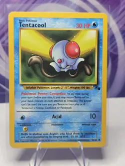 Pokemon TCG Tentacool Original Fossil, Unlimited Common Card 56/62 NM - Image 1