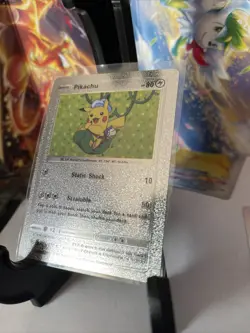 Pikachu Silver Foil Pokemon Fan Art Card - Image 2