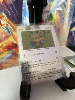 Pikachu Silver Foil Pokemon Fan Art Card - Image 3