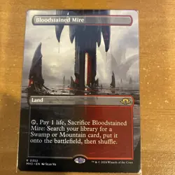 MTG Bloodstained Mire - Borderless, NM-Mint, English Modern Horizons 3 - Image 1