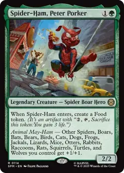 x1 Spider-Ham, Peter Porker R MTG Marvel's Spider-Man M/NM, English - Image 1