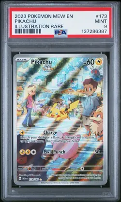 Pokemon Pikachu #173/165 SV151 Illustration Rare Holo PSA 9 English 2023 - Image 1
