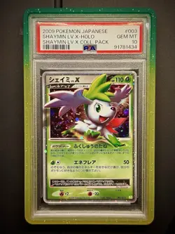 2009 POKEMON JPN SHAYMIN LV.X #003 LV.X-HOLO PSA 10 + gradedguard limited editio - Image 1