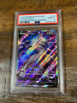 POKEMON 2022 GO Promo ETB Full Art MEWTWO V SWSH229 PSA 10 Gem Mint RARE - Image 1