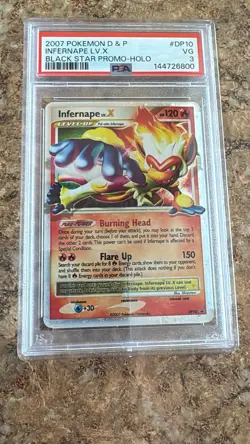 2007 POKEMON DIAMOND & PEARL BLACK STAR PROMO HOLO #DP10 INFERNAPE LV.X PSA 3 - Image 1