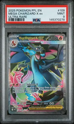 2025 MEGA CHARIZARD X EX #109 POKEMON PHANTASMAL FLAMES ULTRA RARE - PSA 9 MINT! - Image 1