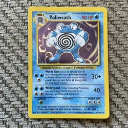 POKEMON 1999 POLIWRATH BASE SET UNLIMITED 13/102 NM HOLO / FOIL - Image 1