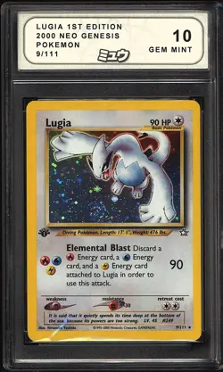 Pokemon 2000 Lugia 9/111 Holo Rare Neo Genesis 1st Edition GEM MINT MEW 10 - Image 1