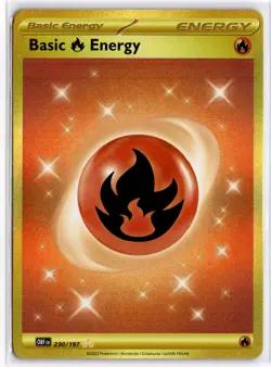 Basic Fire Energy 230/197 Hyper Rare Obsidian Flames Pokemon Near Mint - Image 1