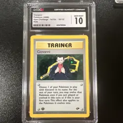 CGC 10 GEM MINT Giovanni Gym Challenge 18/132 1st Edition Holo Rare Pokemon TCG - Image 1