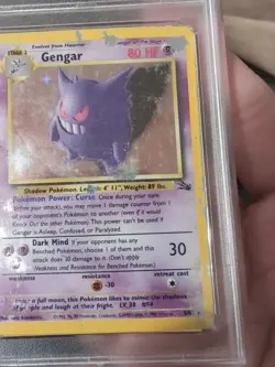 1999 Pokemon Fossil #5 Gengar Holo PSA 1 - Image 5