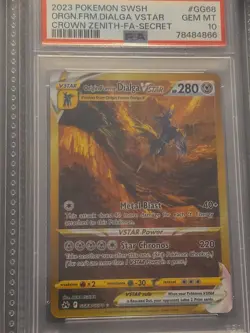 2023 Pokemon Crown Zenith Origin Forme Dialga VSTAR GG68/GG70 Full Art PSA 10 - Image 1