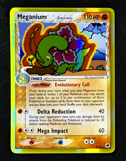 2006 Pokemon MEGANIUM Ex Dragon Frontiers Set GOLD HOLO Delta Species Card 4/101 - Image 1