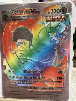 Tornadus Rainbow Silver Foil Pokemon 💥FAN ART 💥Card NM - Image 1