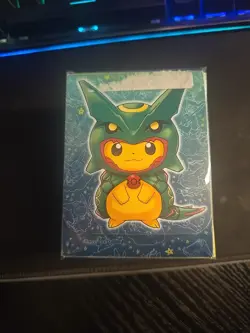 Pokemon Card Game Rayquaza Pincho Wearing Pikachu Card Deck Box - Image 1