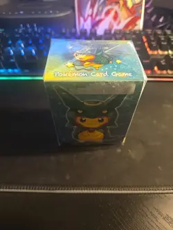 Pokemon Card Game Rayquaza Pincho Wearing Pikachu Card Deck Box - Image 2