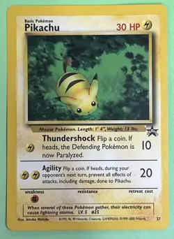 PIKACHU #27 WOTC Black Star Promo Vintage Pokemon Card NEAR MINT NO PLAY - Image 1