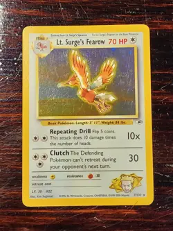 Lt. Surge's Fearow Holo Card 7/132 Pokemon TCG Unlimited Rare Gym Heroes - Image 2