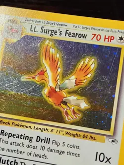 Lt. Surge's Fearow Holo Card 7/132 Pokemon TCG Unlimited Rare Gym Heroes - Image 4
