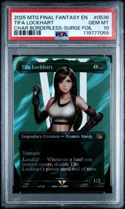 PSA 10- Tifa Lockhart (Borderless) (Surge Foil) Final Fantasy Foil - Image 1