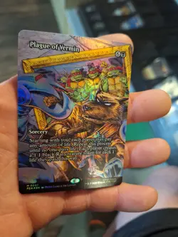 MTG Plague of Vermin - Borderless, NM-Mint, FOIL Teenage Mutant Ninja Turtles - Image 2