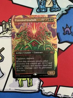 Pyrewood Gearhulk x1 Mtg Foil Graffiti Giant Borderless Aetherdrift - Image 1