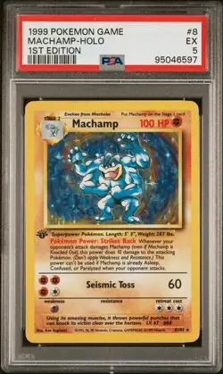 Pokemon TCG Machamp Base Set 8/102 Holo 1st Edition - Image 1