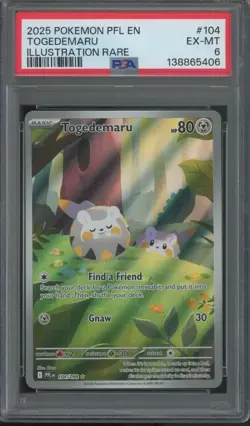 2025 Pokemon PFL EN Illustration Rare #104 Togedemaru PSA 6 - Image 1