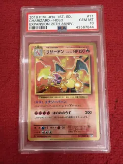 2016 Pokemon JON. 1st Edition Charizard Holo #11 Expansion 20th Anniv. PSA 10 - Image 1