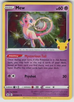 Mew Holo Rare Celebrations 011/025 Pokemon - Image 1