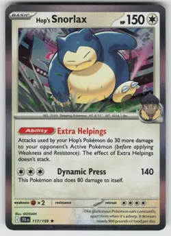 Hop's Snorlax Rare SV09: Journey Together 117/159 Pokemon - Image 1