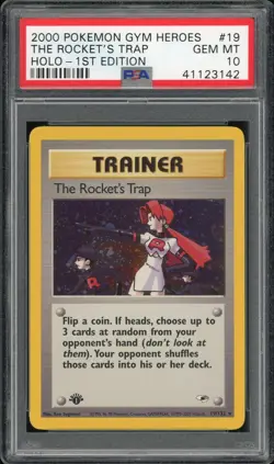2000 Pokemon Gym Heroes The Rocket's Trap #19 GEM MT PSA 10 Holo-1st Edition - Image 1