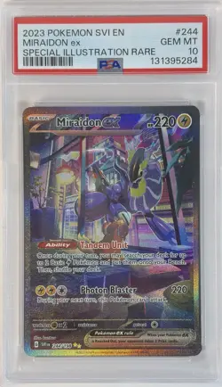 PSA 10 Miraidon ex 244/198 Scarlet & Violet Special Illustration Rare Pokemon - Image 1