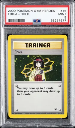 2000 POKEMON GYM HEROES #16 ERIKA-HOLO PSA 9 - Image 1