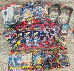25+ Sealed Lot Pokemon booster packs and sleeves Surging, Phantasmal, Destined - Image 2