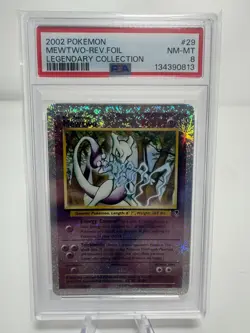 2002 POKEMON LEGENDARY COLLECTION #29 MEWTWO-REVERSE FOIL PSA 8 - Image 1